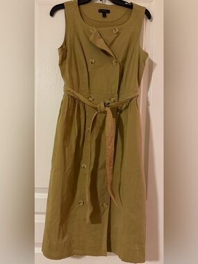J. Crew Double Breasted Sleeveless Belted Trench Dress, size 8